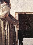 VERMEER VAN DELFT, Jan Lady Standing at a Virginal (detail) wer oil painting reproduction